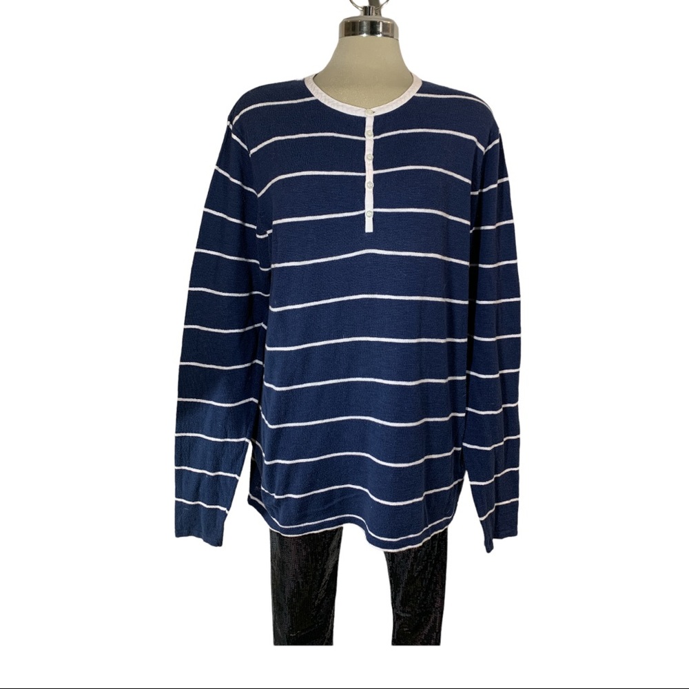 Lechateau PLUS Le Chateau Blue Striped Long Sleeves Size XXL